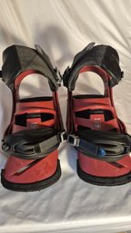Rossignol Red & Black Adjustable Snowboard Bindings  Pair