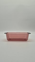 Pyrex Cranberry Glass Loaf Pan With Handles