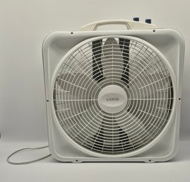 Lasko White Box Fan With Carry Handle — Tested & Working