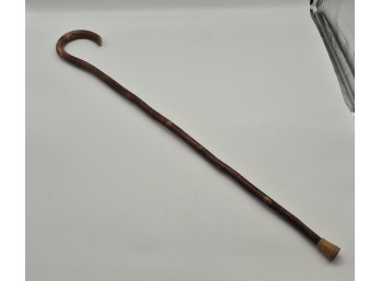 Rustic Wood Crook-Handle Walking Cane, 38 Inches