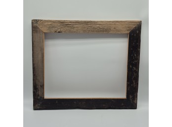 Rustic Weathered-Wood Open Picture Frame, Approx. 24 Inches Wide