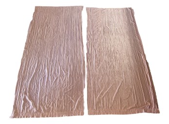 Pair Of Dusty Pink Crinkle-Texture Curtain Panels, 80.5 X 40.5 Inches