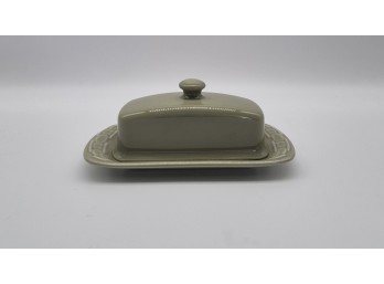 Longaberger Woven Traditions Sage Green Covered Butter Dish