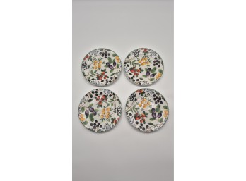 Fruit & Berry Pattern Salad Plates - Set Of 4