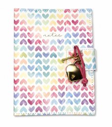 Pastel Watercolor Heart Locking Notes Journal With Key Set