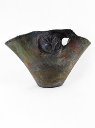 Handcrafted Raku Pottery Art Vessel