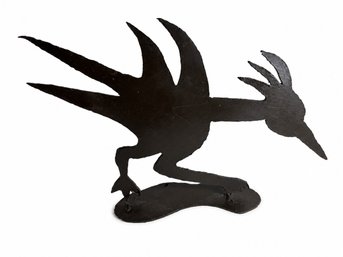 Handcrafted Rustic Metal Roadrunner Sculpture