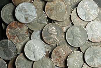 (50)  Lincoln Steel Wheat Cents