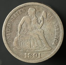 1891-P Seated Liberty Dime