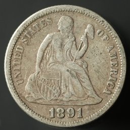 1891-P Seated Liberty Dime