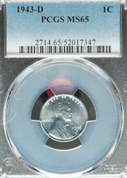 1943-D Lincoln Steel Wheat Cent - PCGS MS65