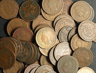 (50) Indian Head Cents
