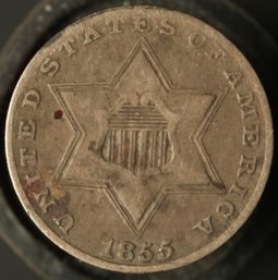 1855 Three Cent Silver