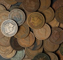 (50) Indian Head Cents