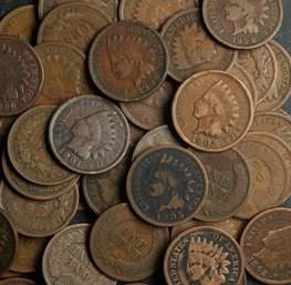 (50) Indian Head Cents