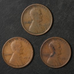 1918-P,D,S Lincoln Wheat Cents