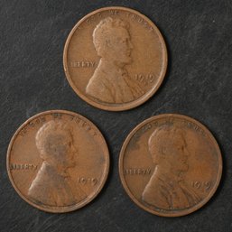 1919-P,D,S Lincoln Wheat Cents