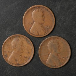 1920-P,D,S Lincoln Wheat Cents
