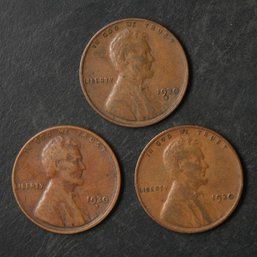 1930-P,D,S Lincoln Wheat Cents