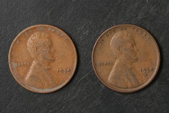 1934-P,D Lincoln Wheat Cents