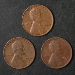 1935-P,D,S Lincoln Wheat Cents