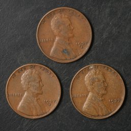 1937-P,D,S Lincoln Wheat Cents
