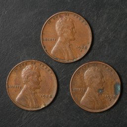 1938-P,D,S Lincoln Wheat Cents