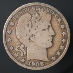 1908-D Barber Half Dollar