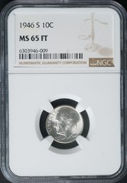 1946-S Roosevelt Dime - MS65FT