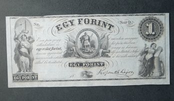 1852 Egy 1 Forint Note
