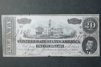 1864 $20 Confederate Note