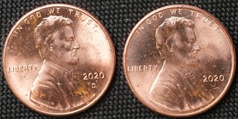 2020-P,D Lincoln Memorial Cents