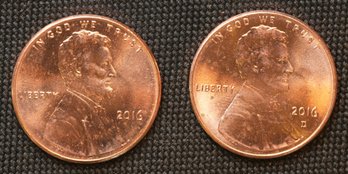 2016-P,D Lincoln Memorial Cents