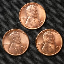 1955-P,D,S Lincoln Wheat Cents