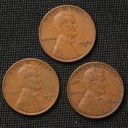 1940-P,D,S Lincoln Wheat Cents