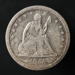 1855-P Seated Liberty Quarter