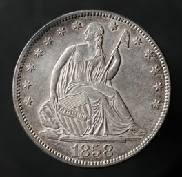 1858-P Seated Liberty Half Dollar