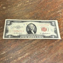 1953-A Red Seal $2 Note - Star Note