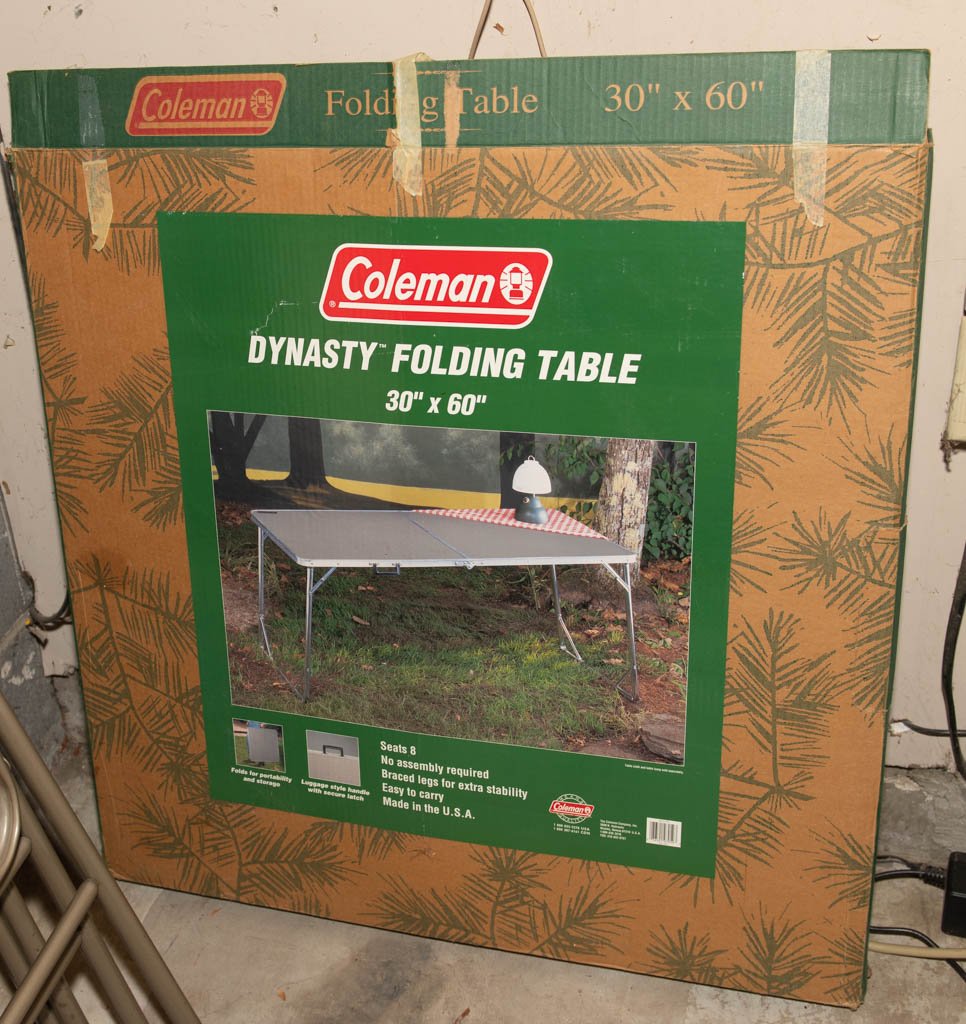 COLEMAN DYNASTY FOLDING TABLE New In Box 30x60 #53679