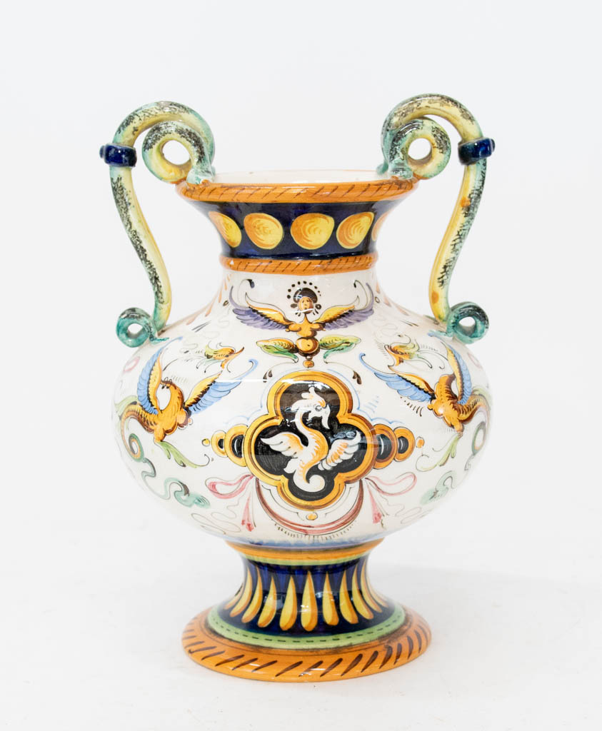 Hand Painted Italian Art Pottery Vase Signed And Numbered 296 #40519 ...