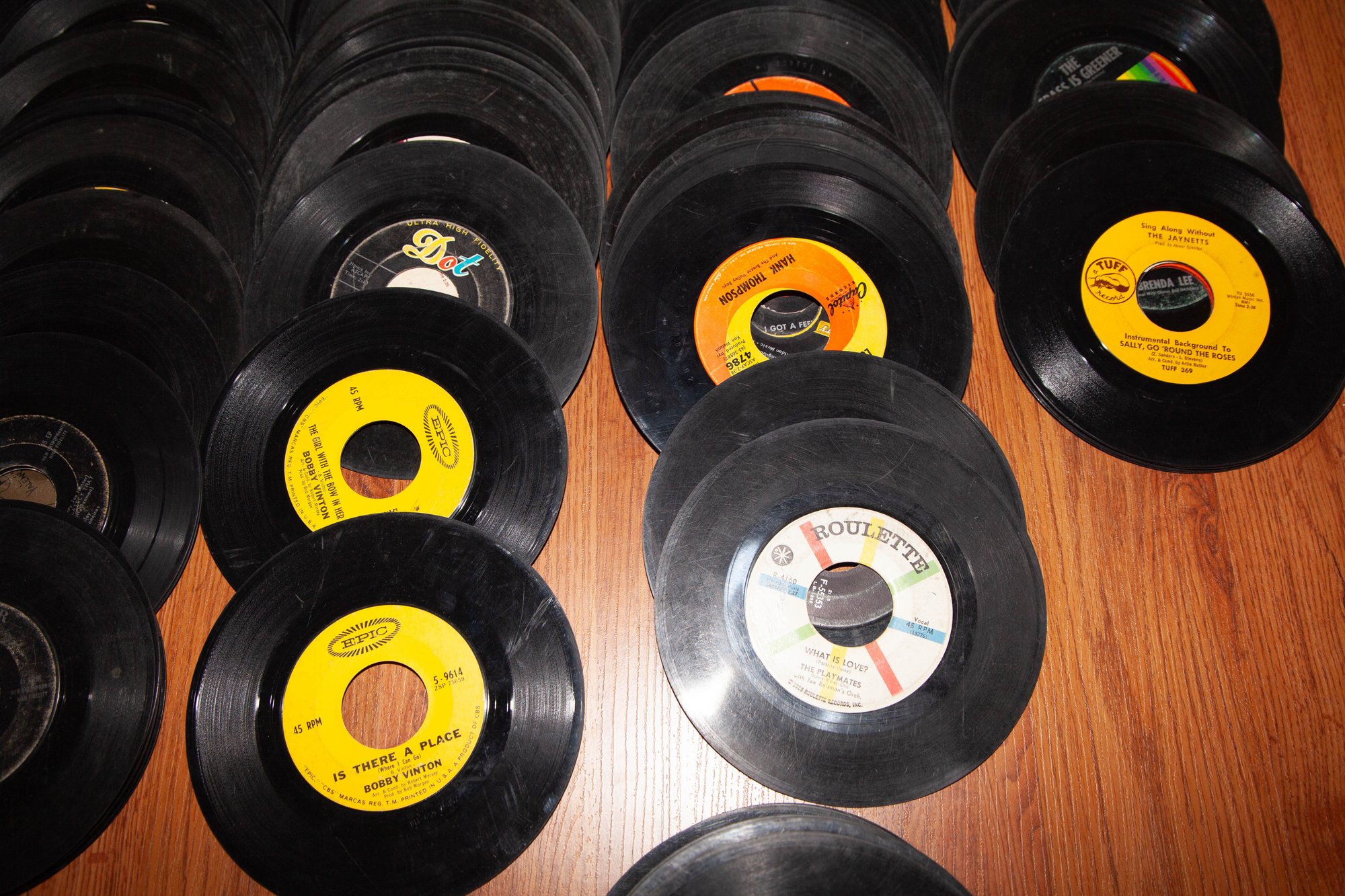 Various 45 RPM Singles Dating From The 1950s And 60s Like Rick Nelson ...