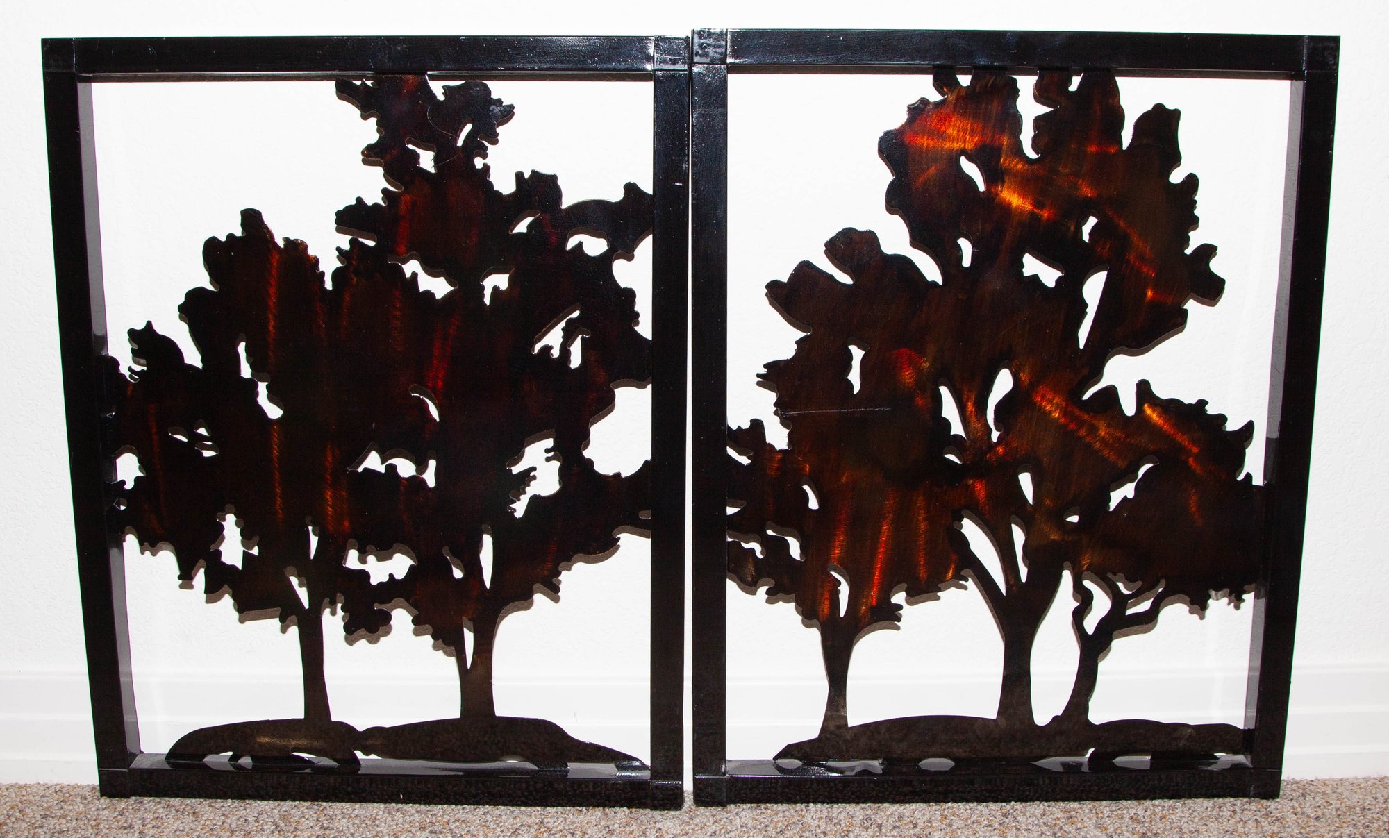 Two Black Metal Tree Wall Art Decor #65988 | Auctionninja.com