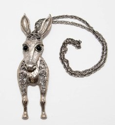 Vintage DeLizza & Elster (D&E) 'Juliana' Articulated Donkey Pendant Necklace
