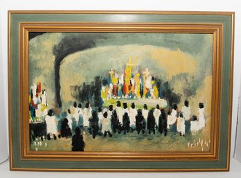 Mid-century Expressionist Or Impressionist Oil Painting On Board