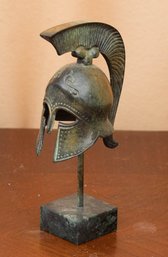 Ancient Greek Style Spartan Corinthian Helmet - Classic Period - Marble Base - Bronze