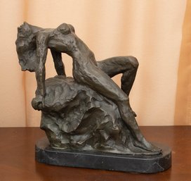Large Rodin Stretched Nude Lady Bronze Sculpture Modern Art Statue Figurine Gift