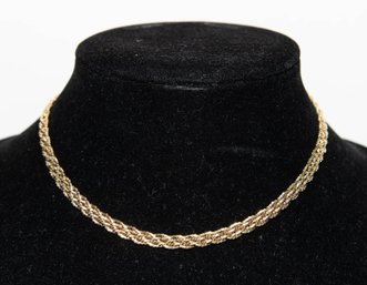 14k Gold Braided Rope Chain Necklace, 16 Grams