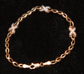 10K Gold Infinity Link Design Bracelet 2.79 Grams