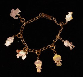 Vintage 1980 1981 Strawberry Shortcake Enamel Charm Bracelet