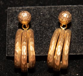 Vintage Carla Corporation Earrings Are Crafted From 14k Yellow Gold Classic Mid-century To Retro 1.56 Grams